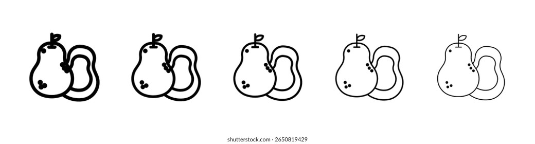 Pear icon isolated vector on white background set