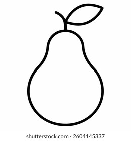 pear icon line art vector on white beckground.