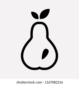 Pear icon line element. Vector illustration of pear icon line isolated on clean background for your web mobile app logo design.