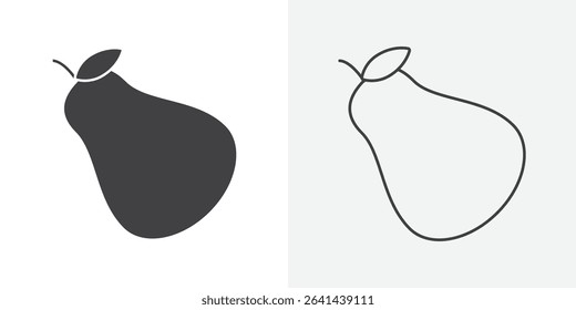 Pear icon Line graphics illustration