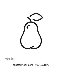 pear icon, line sign - vector illustration eps10