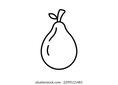 Pear icon. Line icon style. icon related to fruits. Simple vector design editable