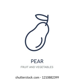 Pear icon. Pear linear symbol design from Fruit and vegetables collection. Simple outline element vector illustration on white background.