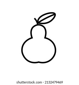 Pear icon Pear logo fruit logotype Vegetables outline icon vector illustration fruit Icon Contour isolated image on white background