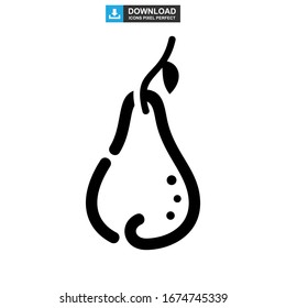 pear icon or logo isolated sign symbol vector illustration - high quality black style vector icons
