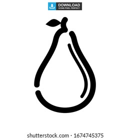Icono de pera o logotipo símbolo de signo aislado Ilustración vectorial - Iconos vectoriales de estilo negro de alta calidad
