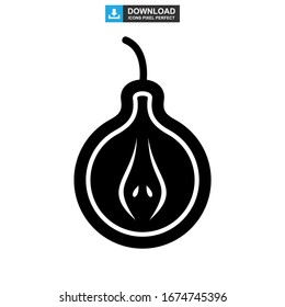 Icono de pera o logotipo símbolo de signo aislado Ilustración vectorial - Iconos vectoriales de estilo negro de alta calidad
