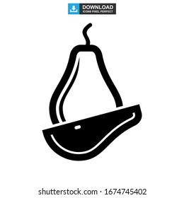 Icono de pera o logotipo símbolo de signo aislado Ilustración vectorial - Iconos vectoriales de estilo negro de alta calidad
