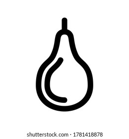 icono de pera o logotipo símbolo de signo aislado ilustración vectorial - iconos vectoriales de estilo negro de alta calidad
