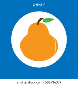 Pear. Icon, logo, symbol, fruit.