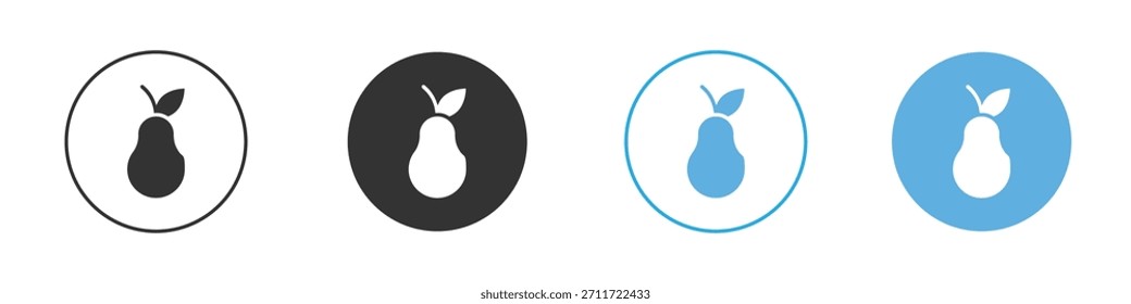 Ícone de pera Modelo de logotipo Conjunto de design