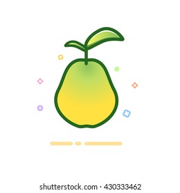 Pear icon. Logo. Vector illustration.