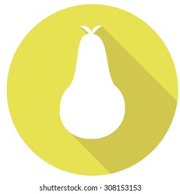 pear icon with a long shadow