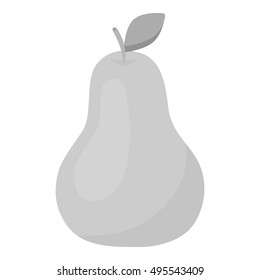 Pear icon monochrome. Singe fruit icon.