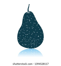 Pear Icon On Gray Background. Shadow Reflection Design. Vector Illustration.