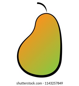 a pear icon on a white background. gradient. Design for stickers, stickers, banners. Vector illustration.