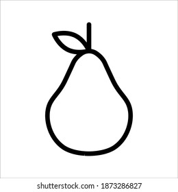 Pear icon on white background. color editable