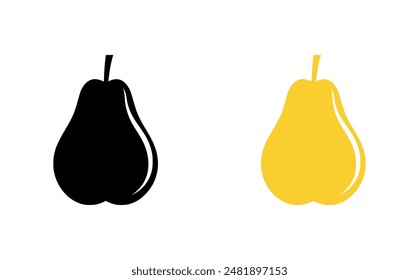 Pear icon on white background. Vector illustration in trendy flat style