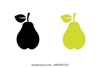 Pear icon on white background. Vector illustration in trendy flat style