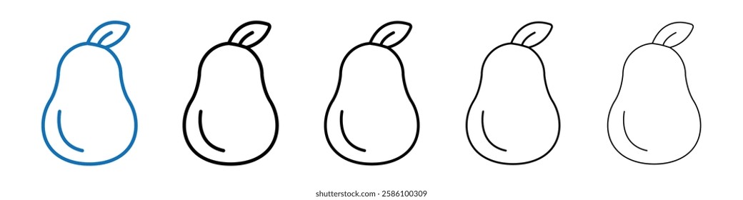 Pear icon Outline vector logo for web ui