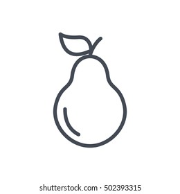 Pear Icon Outlined Food Fruits