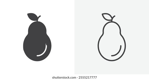 Pear icon. outlined vector style.