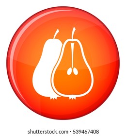 Pear icon in red circle isolated on white background vector illustration
