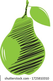 Birnensymbole-Abbildung, grünes Blatt