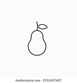 Pear icon set in blackthin line style.