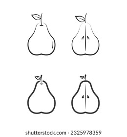 Pear Icon Set Vector Design.