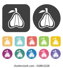 pear icon set. Vector Illustration eps10