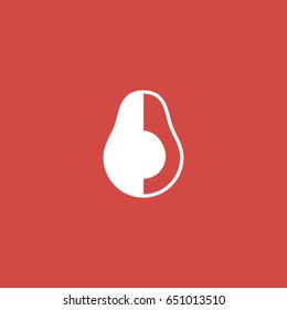 pear icon. sign design. red background