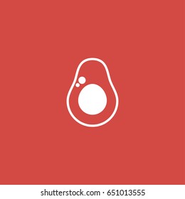 pear icon. sign design. red background