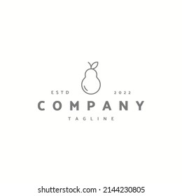 Pear icon sign symbol hipster vintage logo design vector illustration
