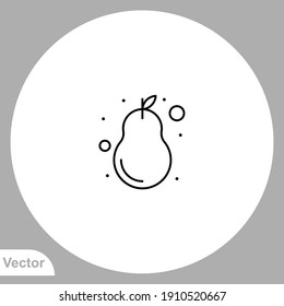 Pear icon sign vector,Symbol, logo illustration for web and mobile
