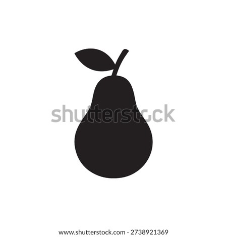 Pear icon silhouette vector design art illustration.