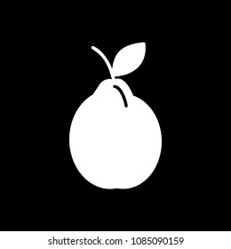 Pear icon. Silhouette Pear vector icon for web design isolated on black background