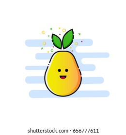 Pear icon. Simple MBE style.