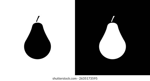 Pear icon in solid flat trendy design style.