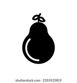 pear icon solid style vector