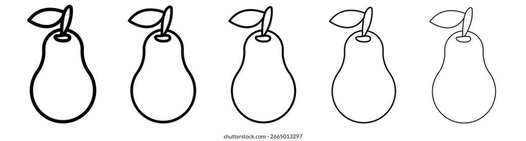 Pear icon Symbol concept for web design.simple line vector icon. logo illustration.