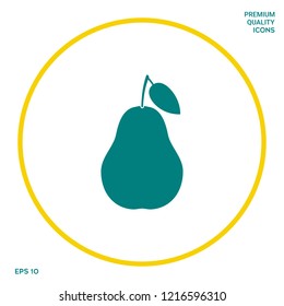 Pear icon symbol. Graphic elements for your design