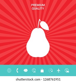 Pear icon symbol. Graphic elements for your design