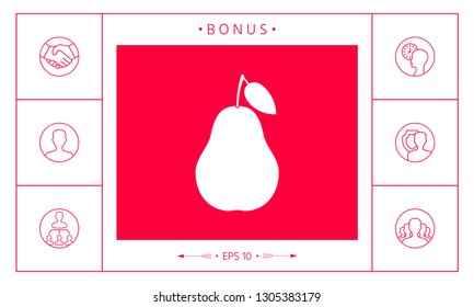 Pear icon symbol. Graphic elements for your design