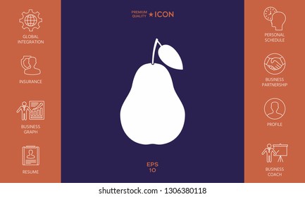 Pear icon symbol. Graphic elements for your design
