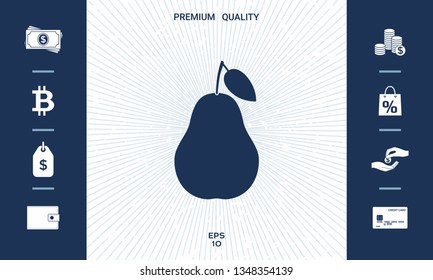 Pear icon symbol. Graphic elements for your design