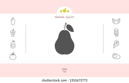 Pear icon symbol. Graphic elements for your design