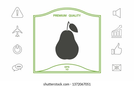 Pear icon symbol. Graphic elements for your design