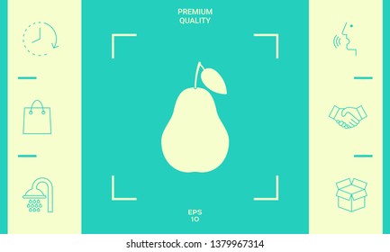 Pear icon symbol. Graphic elements for your design