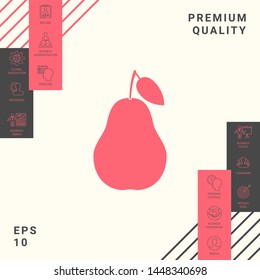 Pear icon symbol. Graphic elements for your design